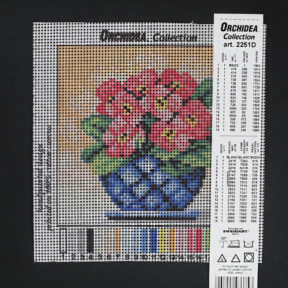 Orchidea 15x15 cm Baskılı Goblen 2251D